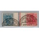 ALEMANIA 1921 ESTAMPILLAS SE-TENANT ZUSAMMENDRUCKE USADAS QUE SON MUCHO MAS ESCASAS MICHEL K4 MUY RARA 300 €